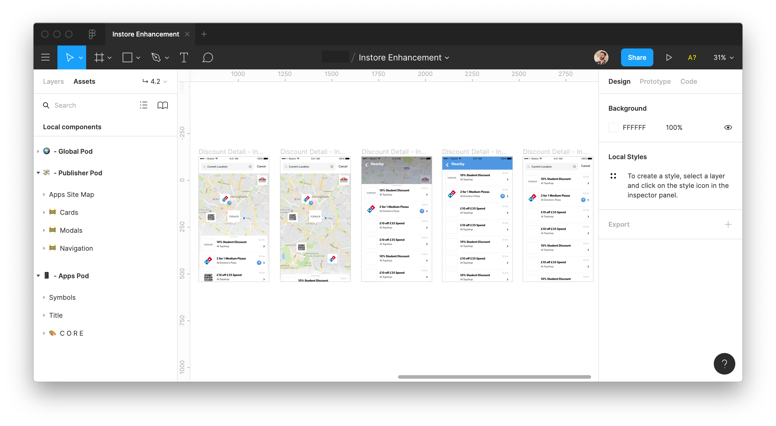 Exploring ideas for the map in figma