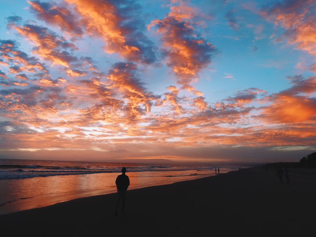 sunset at house