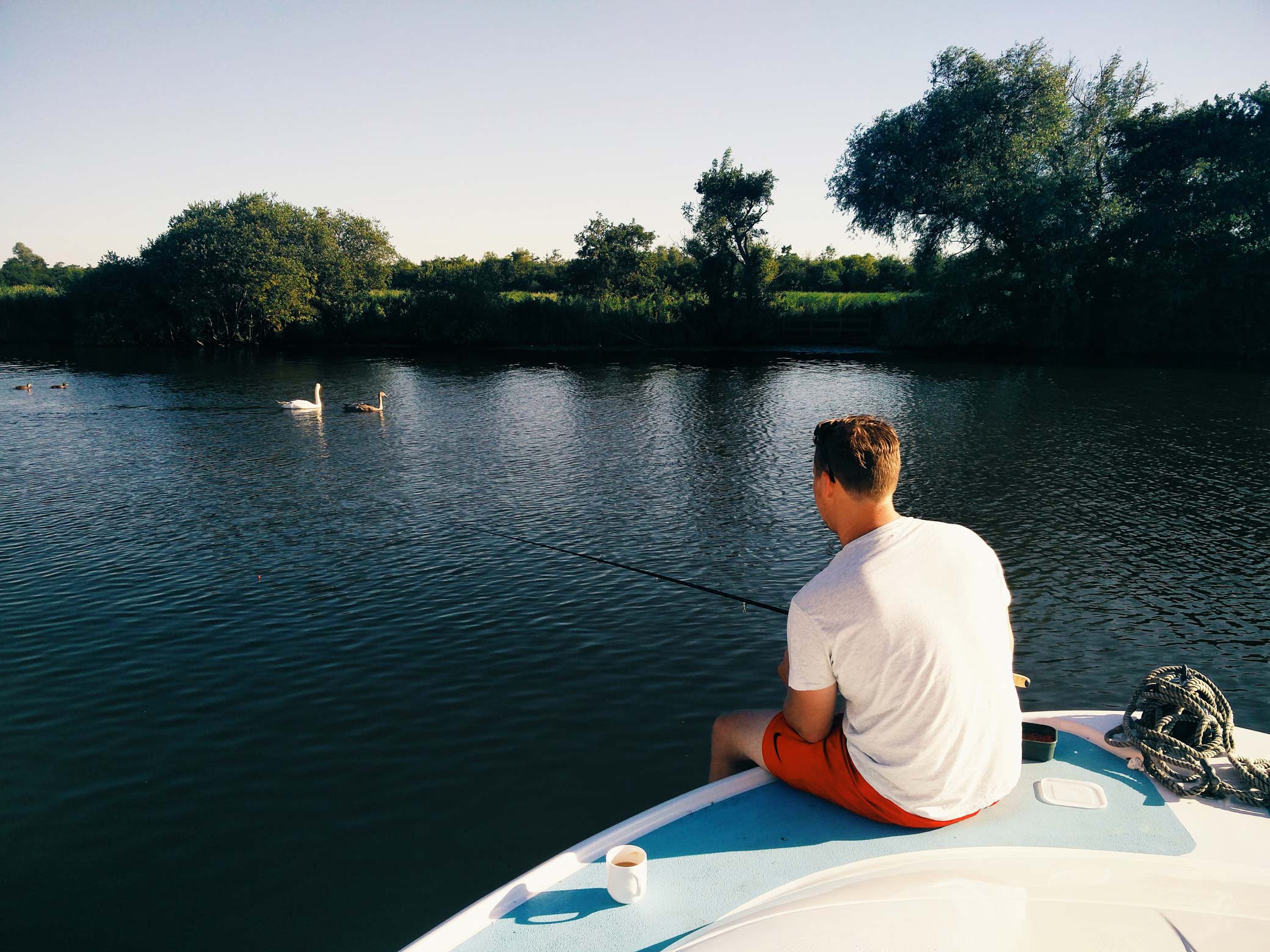 fishing from the boat